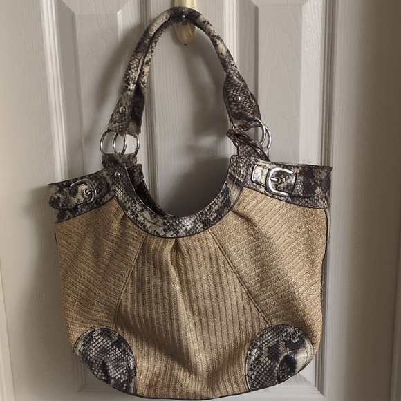 Style & Co Faux Snakeskin Patterned Tote Bag Excellent Condition - Picture 2 of 7